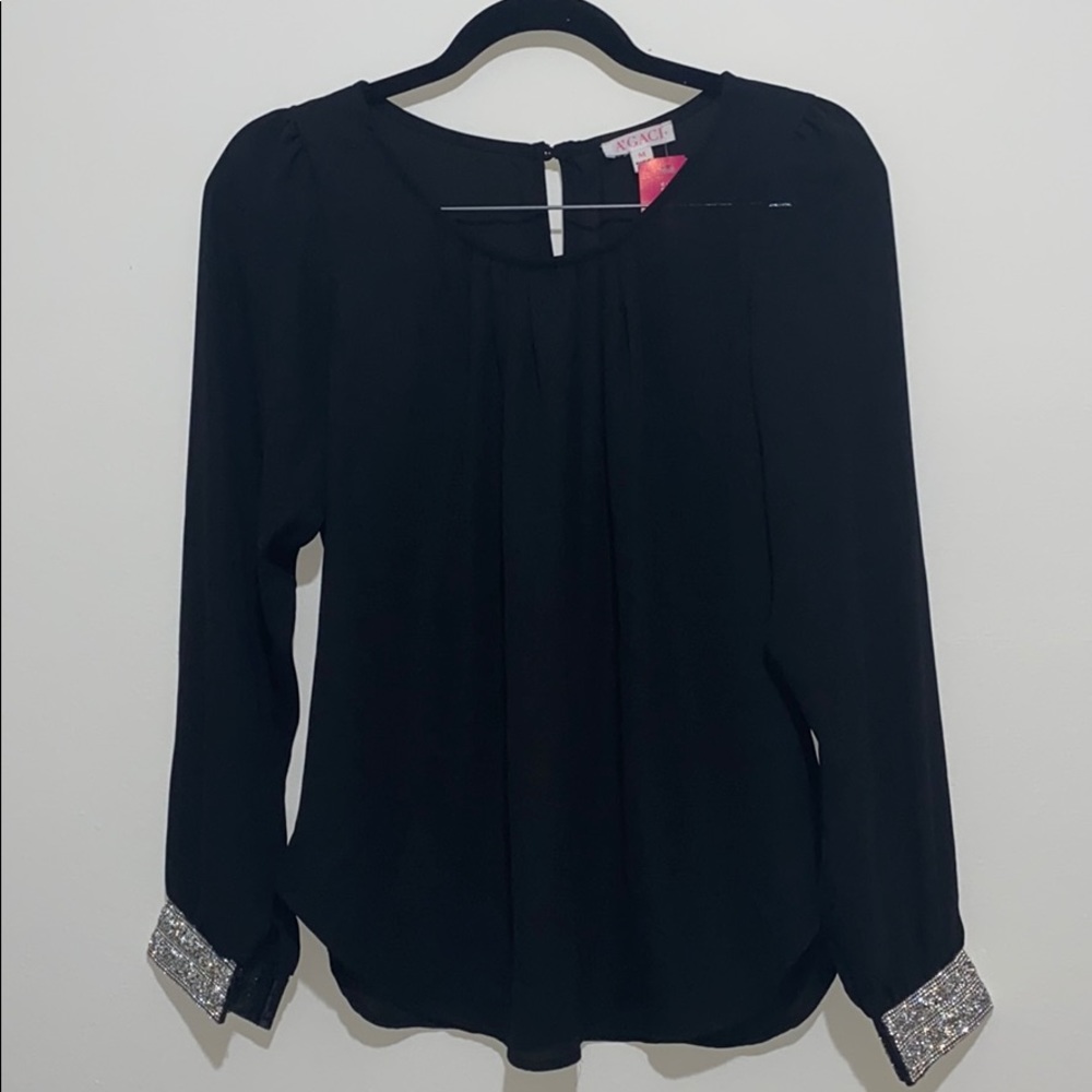 Black blouse with rhinestones